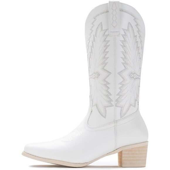 Cowboy Boots For Women Western Classic Fashion Embroidered Pointy Toe Boots - Picture 7 of 7